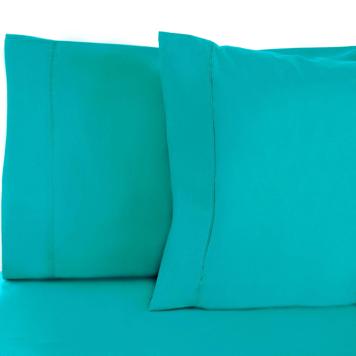 Superior Solid Single Pleat Cotton Blend 2-Piece Pillowcase Set