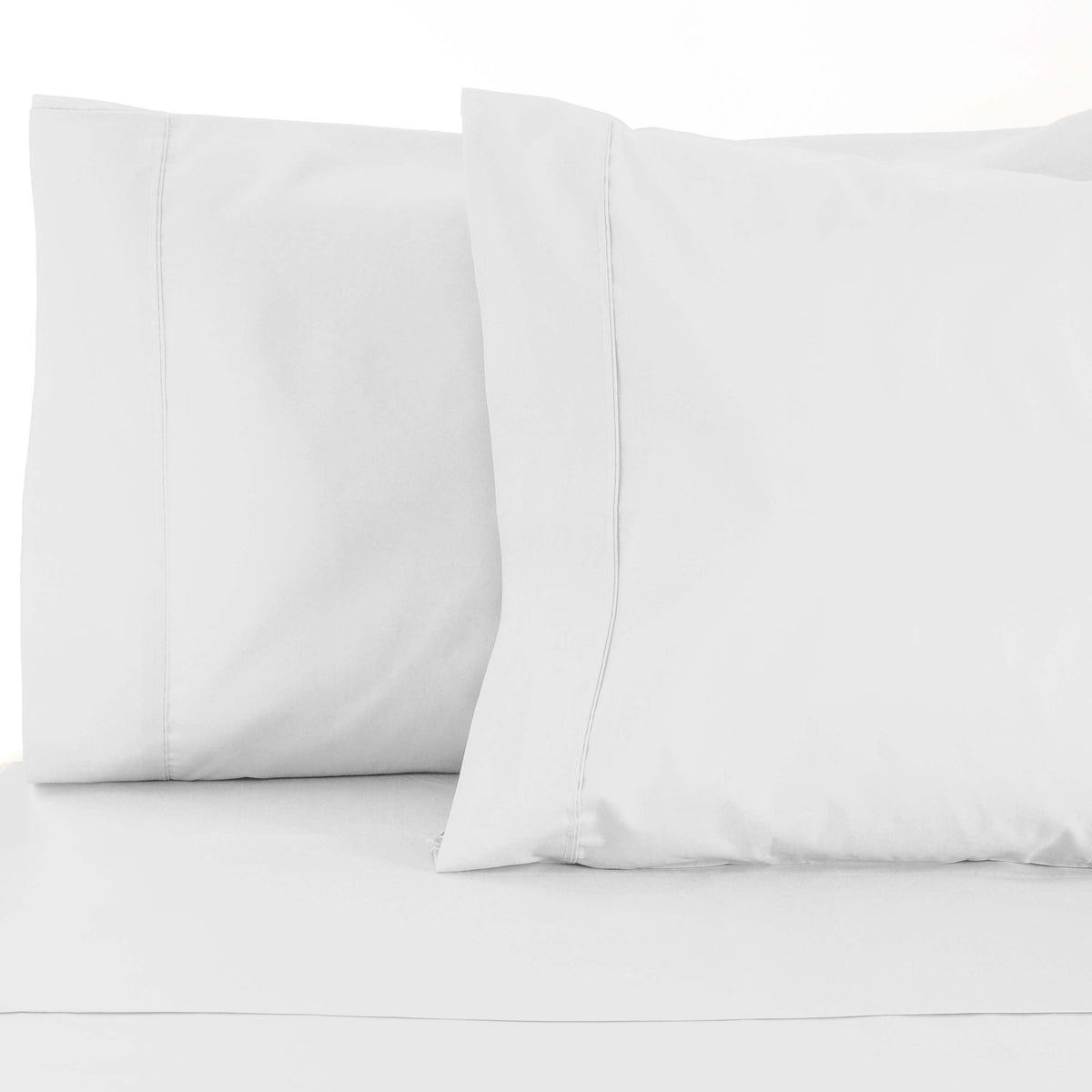 Superior Solid Single Pleat Cotton Blend 2-Piece Pillowcase Set