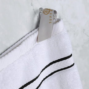 Superior Ultra-Plush Turkish Cotton Super Absorbent Solid Bath Towel Set of 4 - Black