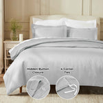 Egyptian Cotton 850 Thread Count Solid Luxury 3 Piece Duvet Cover Set - Duvet Cover Set by Superior Brand