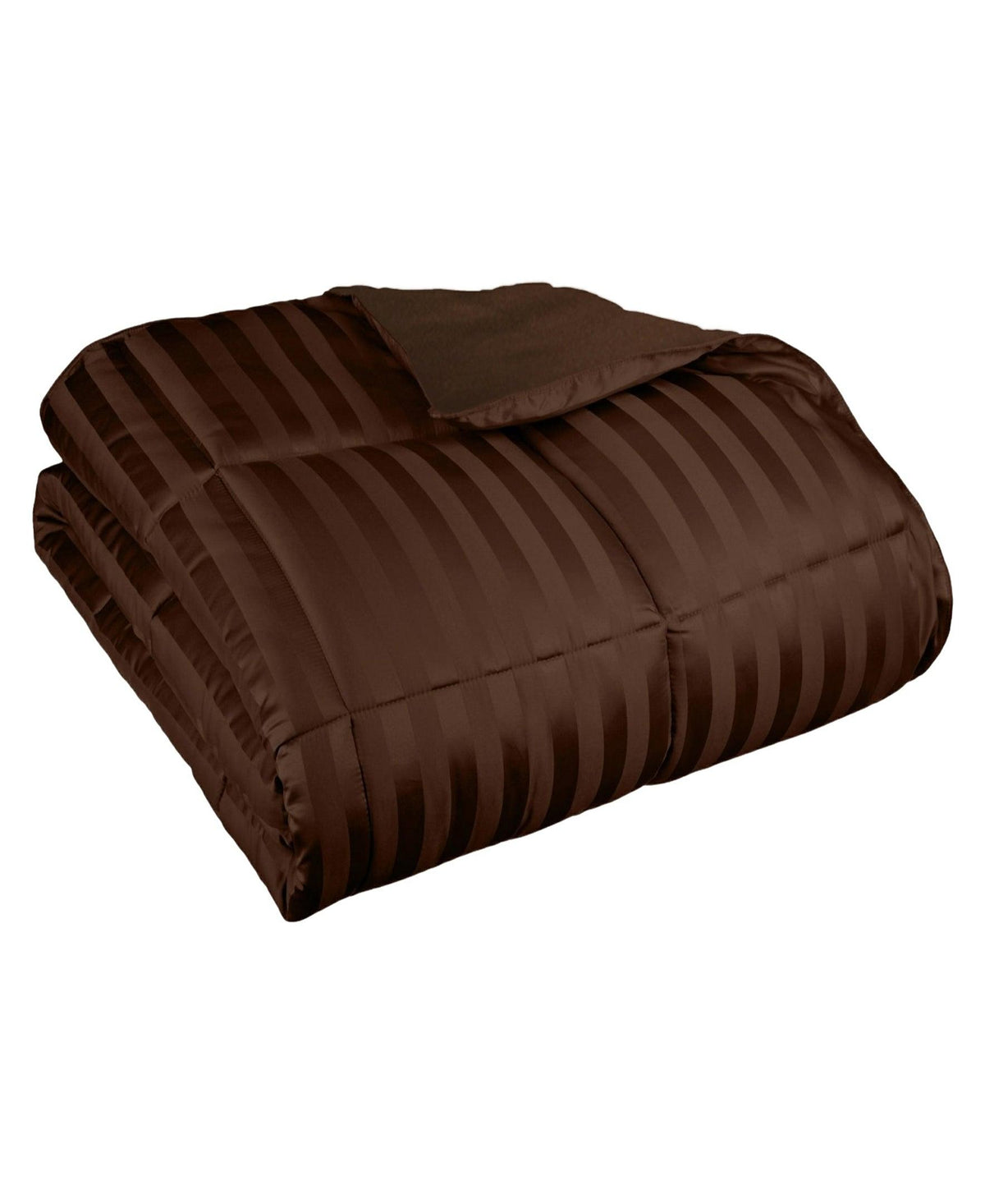 Reversible All Season Down Alternative Solid Bed Blanket - Chocolate