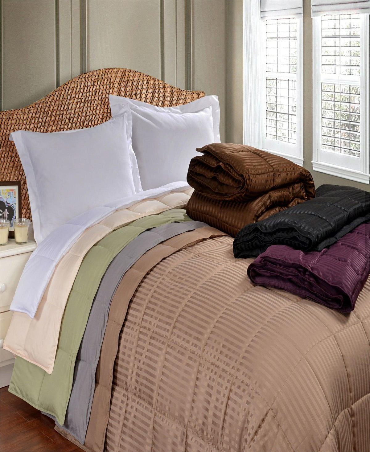 Reversible All Season Down Alternative Solid Bed Blanket
