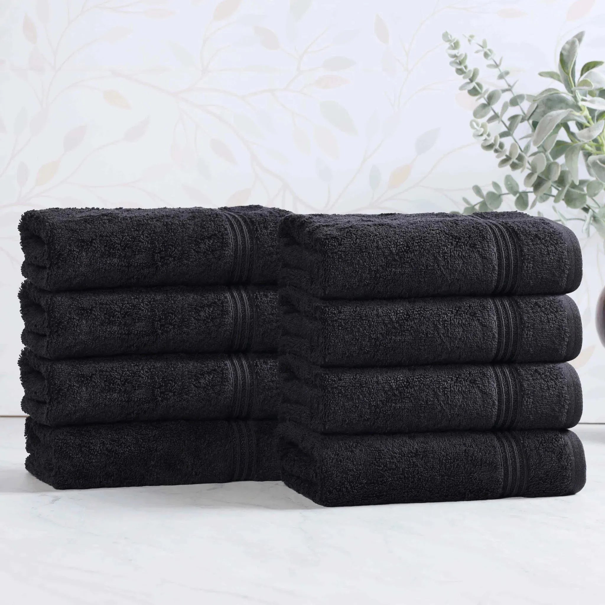 Heritage Egyptian Cotton Plush Thick Absorbent Hand Towel Set of 8 - Egyptian Cotton Hand Towel by Superior Brand