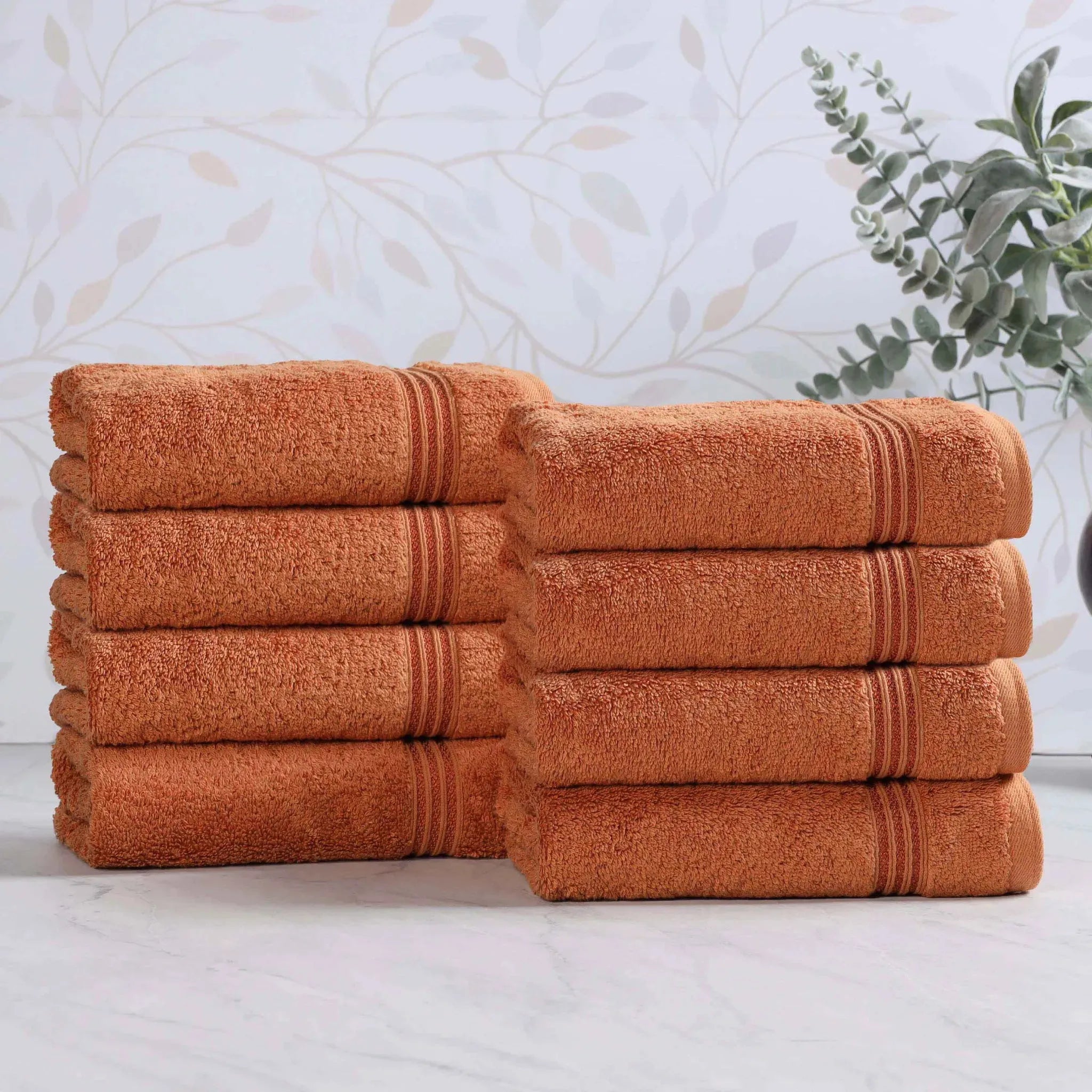 Heritage Egyptian Cotton Plush Thick Absorbent Hand Towel Set of 8 - Egyptian Cotton Hand Towel by Superior Brand