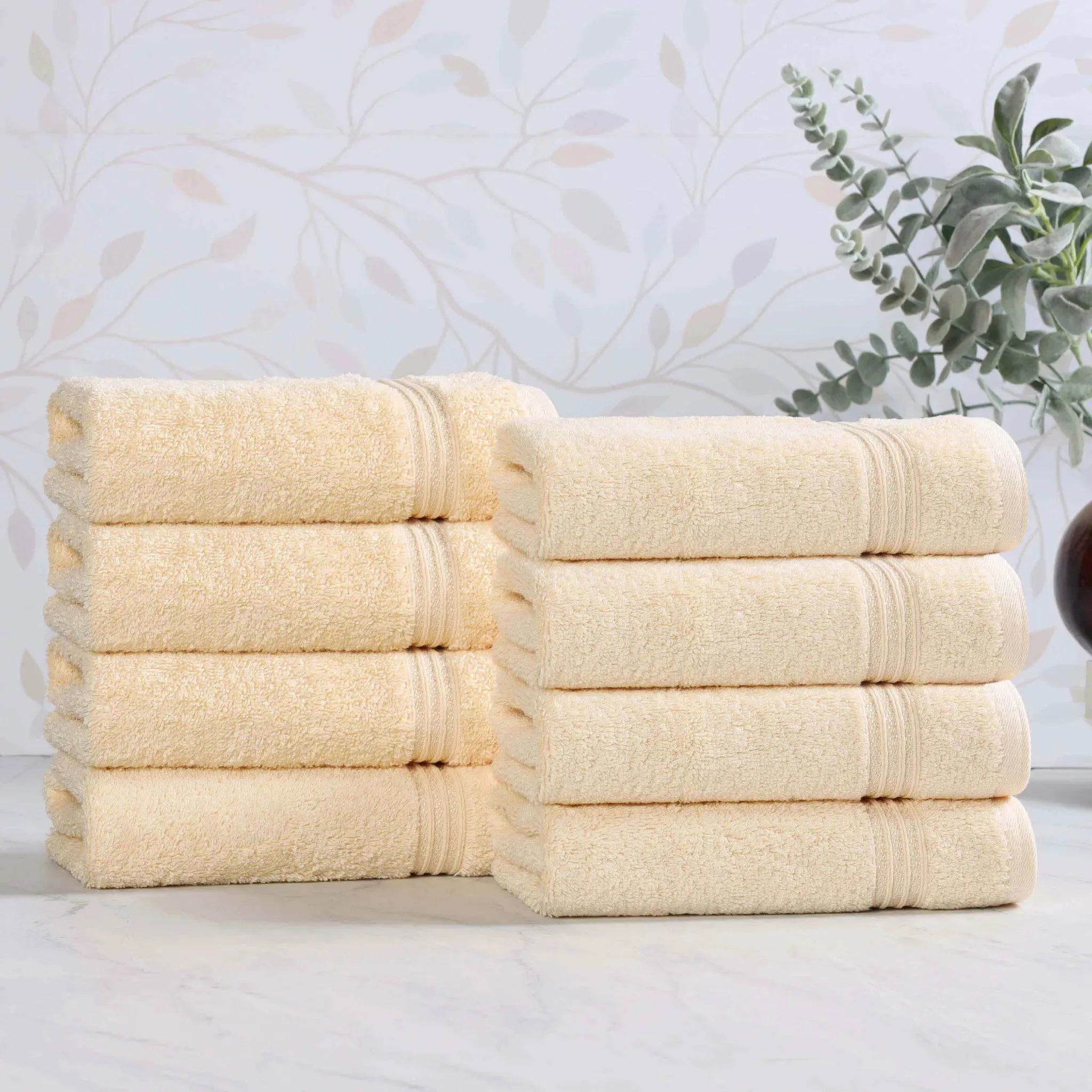 Heritage Egyptian Cotton Plush Thick Absorbent Hand Towel Set of 8 - Egyptian Cotton Hand Towel by Superior Brand