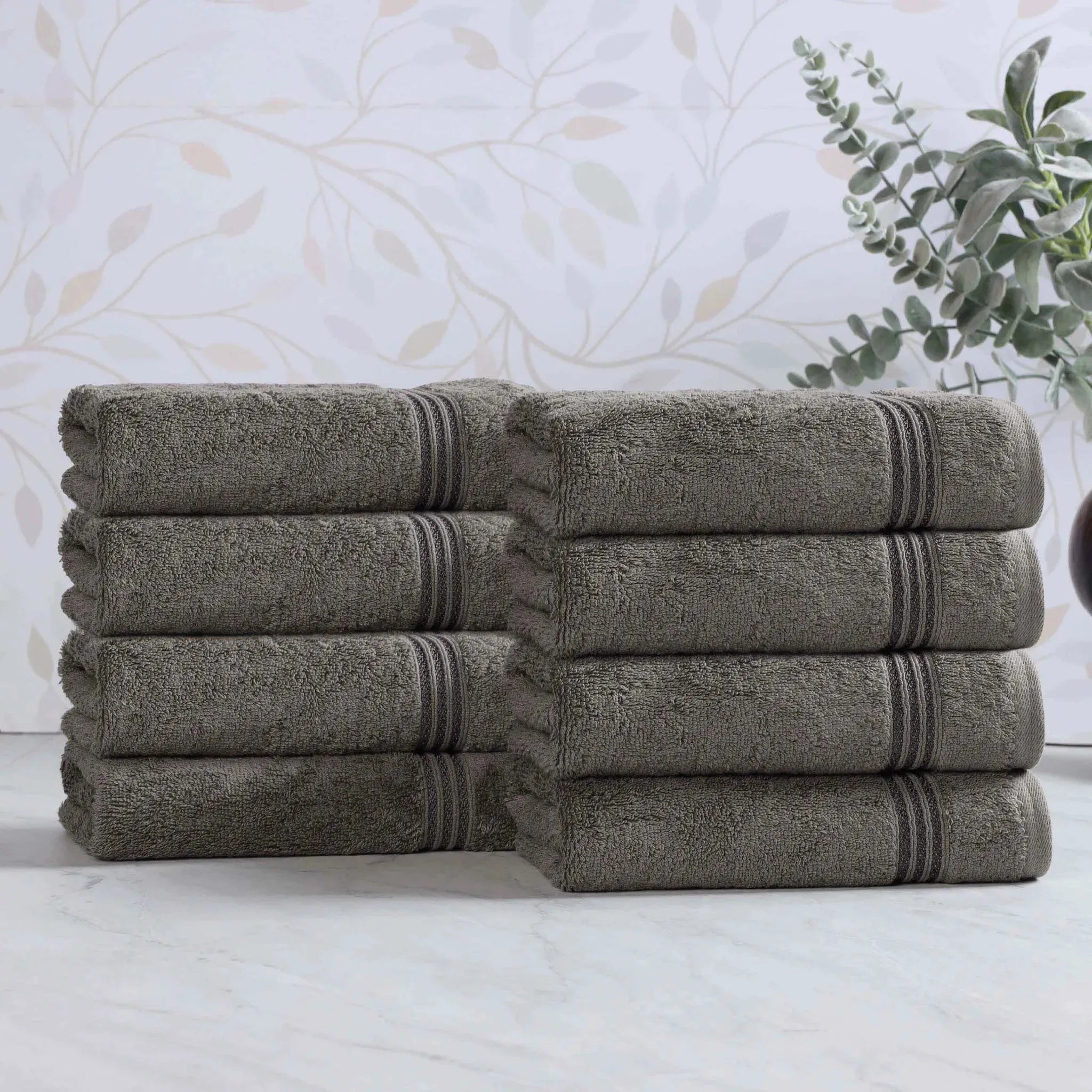 Heritage Egyptian Cotton Plush Thick Absorbent Hand Towel Set of 8 - Egyptian Cotton Hand Towel by Superior Brand