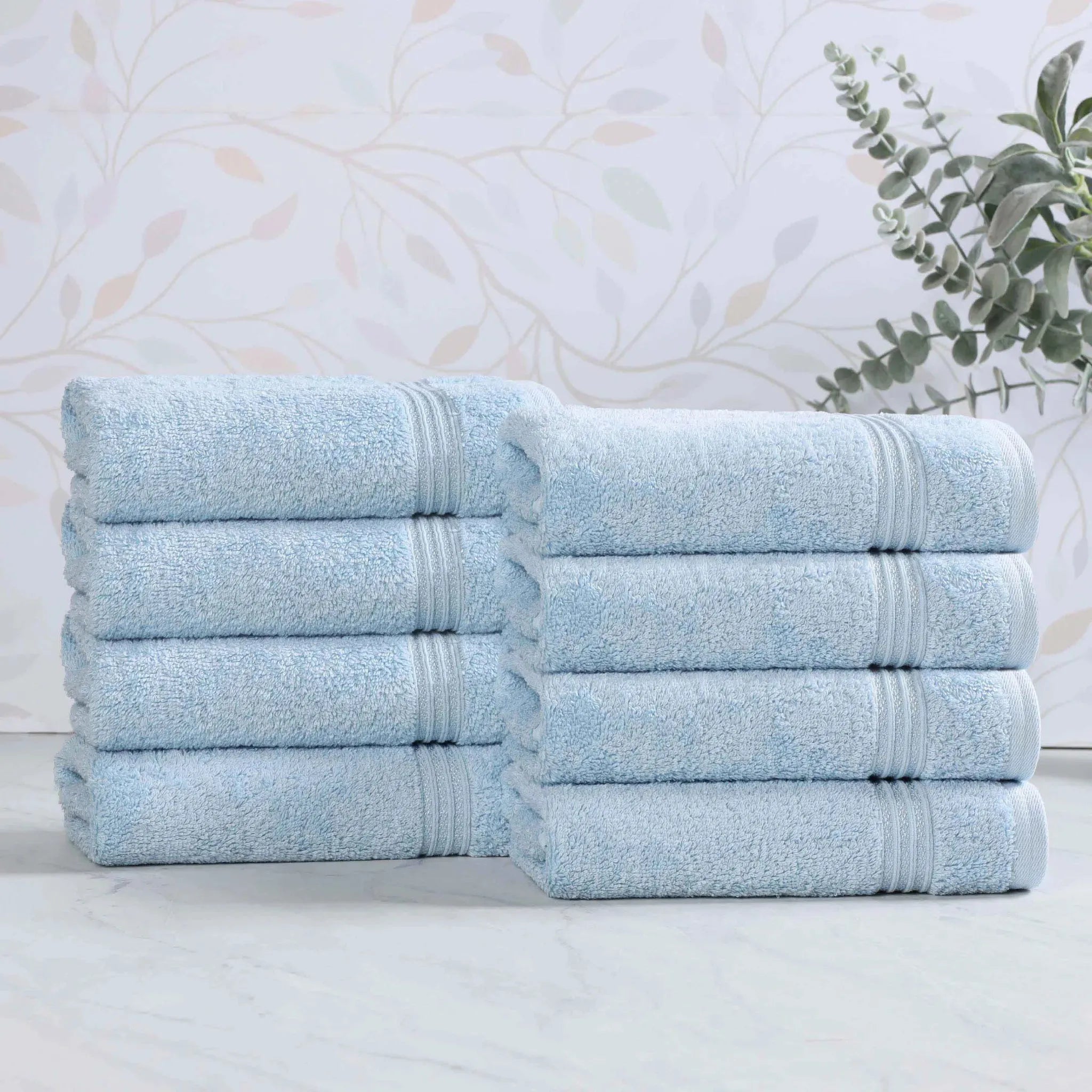 Heritage Egyptian Cotton Plush Thick Absorbent Hand Towel Set of 8 - Egyptian Cotton Hand Towel by Superior Brand