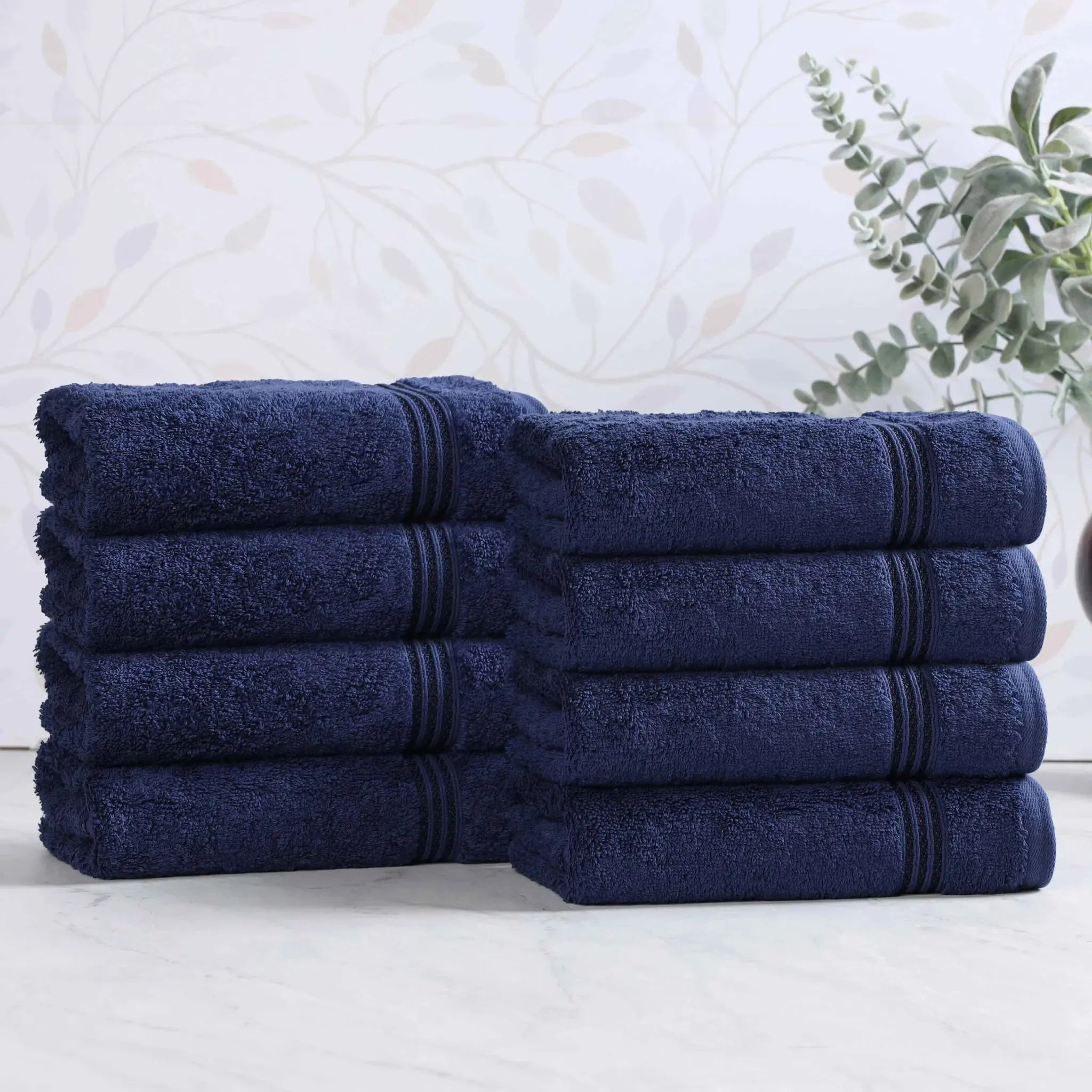 Heritage Egyptian Cotton Plush Thick Absorbent Hand Towel Set of 8 - Egyptian Cotton Hand Towel by Superior Brand