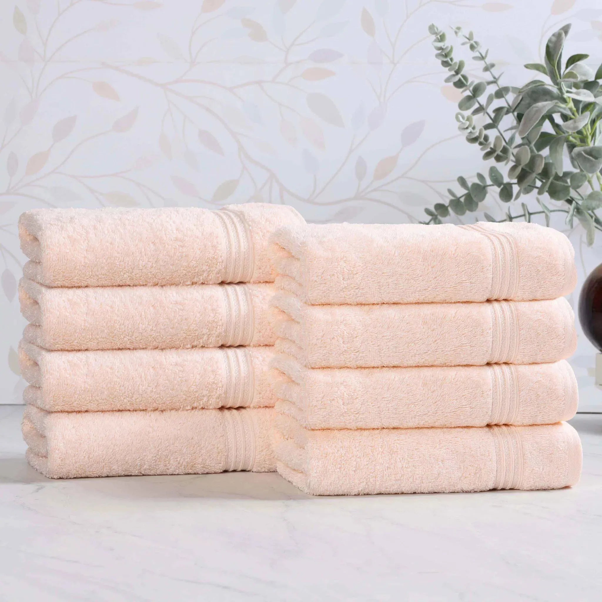 Heritage Egyptian Cotton Plush Thick Absorbent Hand Towel Set of 8 - Egyptian Cotton Hand Towel by Superior Brand