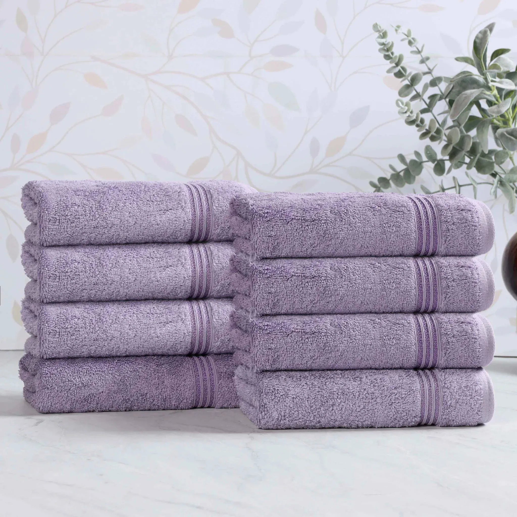 Heritage Egyptian Cotton Plush Thick Absorbent Hand Towel Set of 8 - Egyptian Cotton Hand Towel by Superior Brand