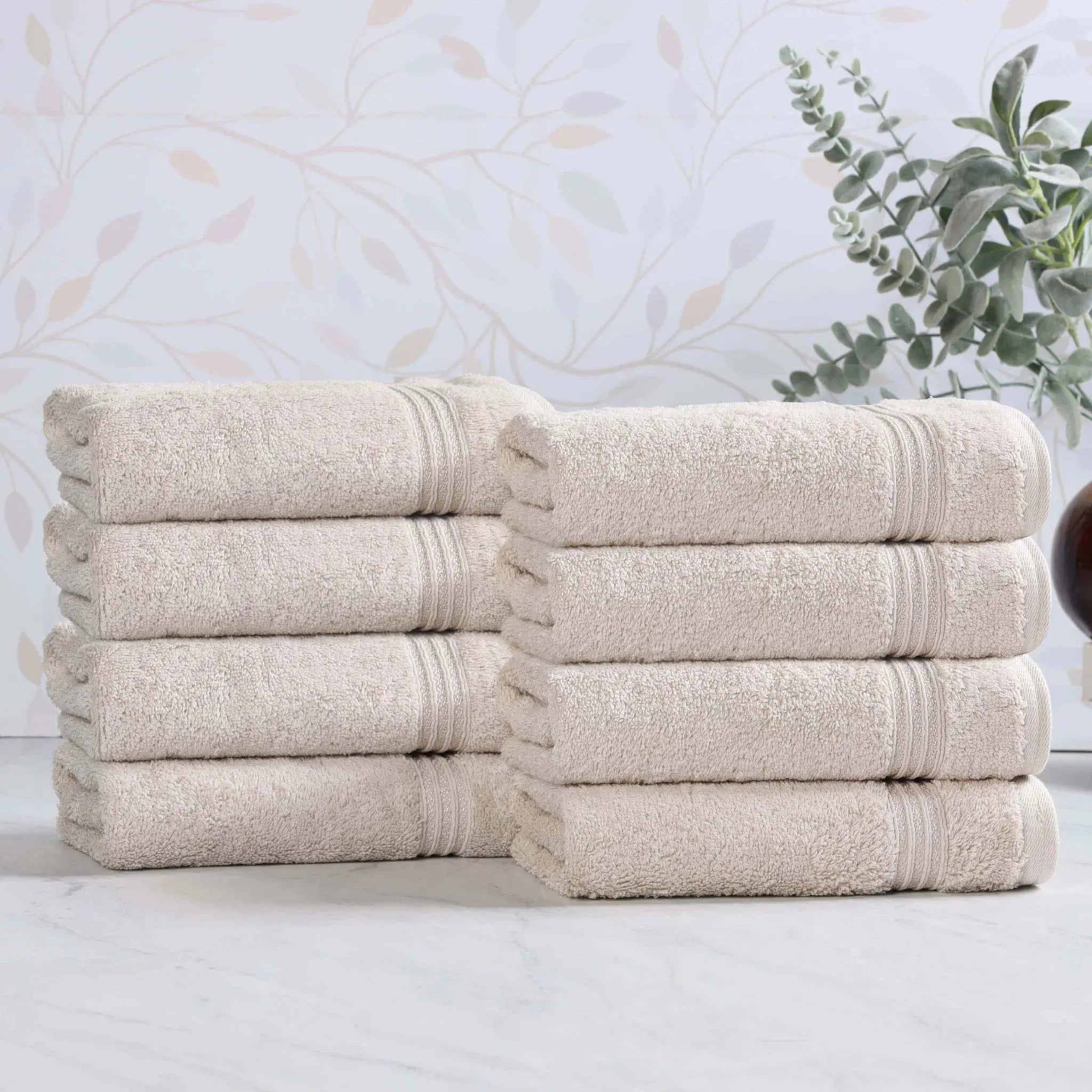 Heritage Egyptian Cotton Plush Thick Absorbent Hand Towel Set of 8 - Egyptian Cotton Hand Towel by Superior Brand