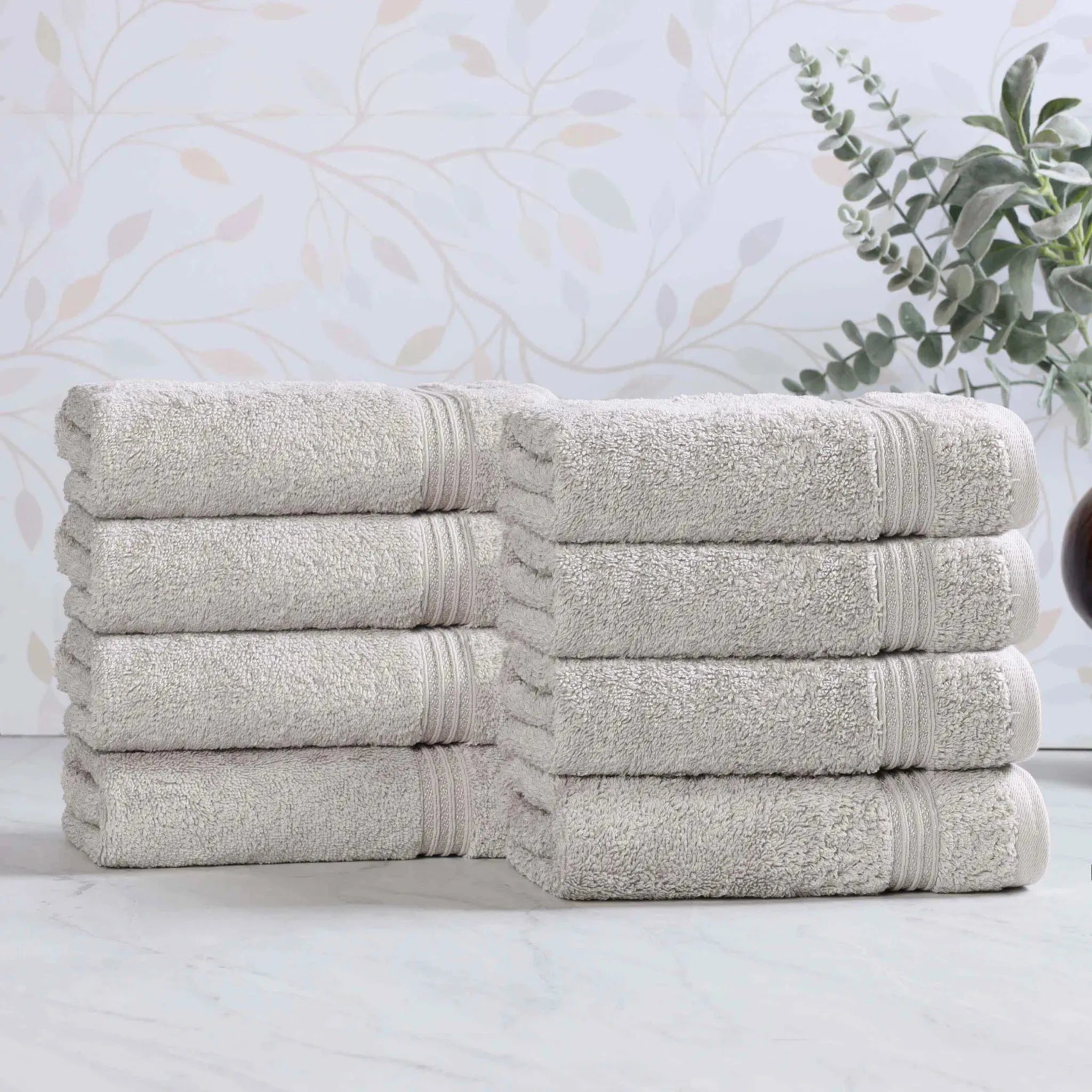 Heritage Egyptian Cotton Plush Thick Absorbent Hand Towel Set of 8 - Egyptian Cotton Hand Towel by Superior Brand