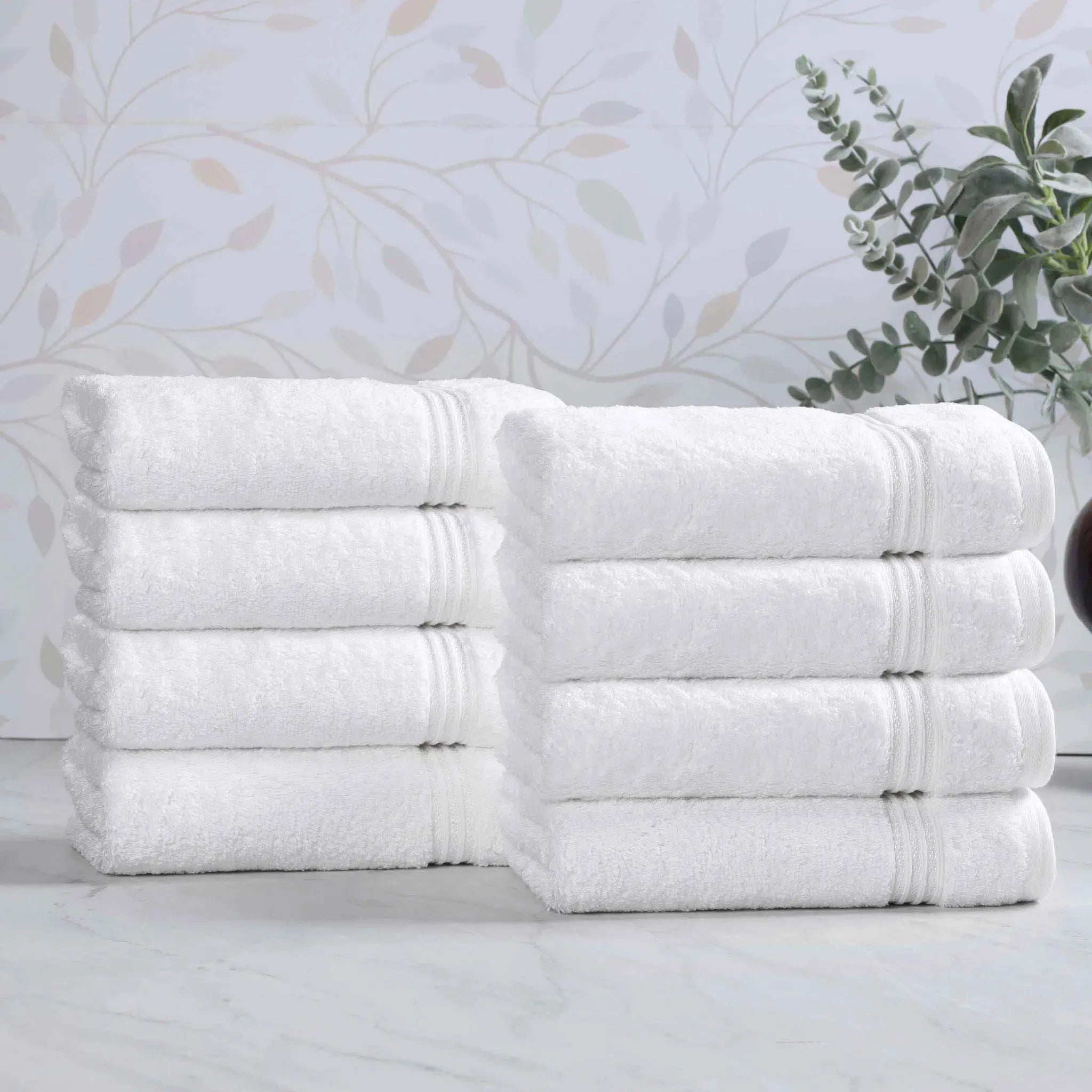 Heritage Egyptian Cotton Plush Thick Absorbent Hand Towel Set of 8 - Egyptian Cotton Hand Towel by Superior Brand