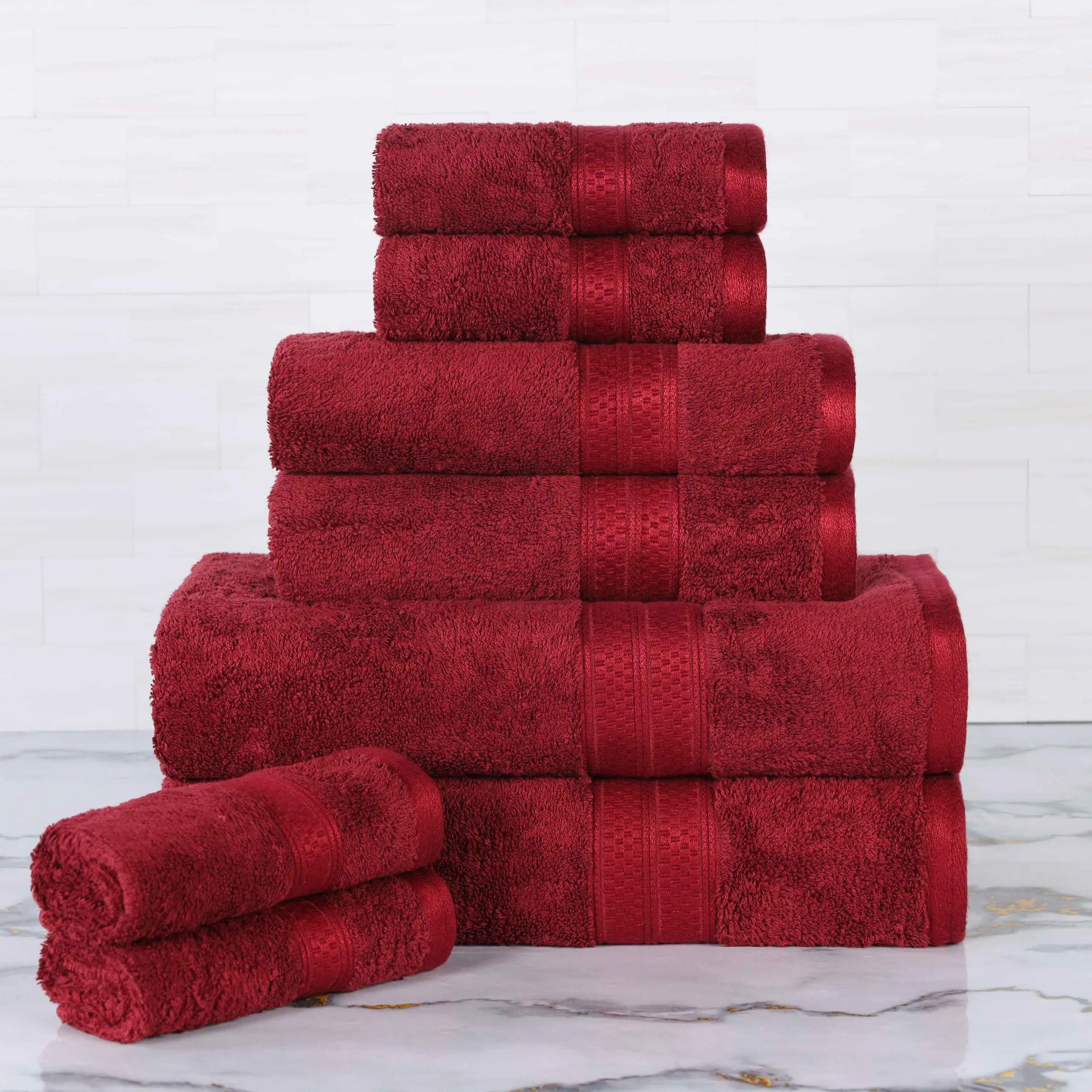 Ultra-Soft Rayon from Bamboo Cotton Blend 8 Piece Towel Set - Towel Set by Superior Brand