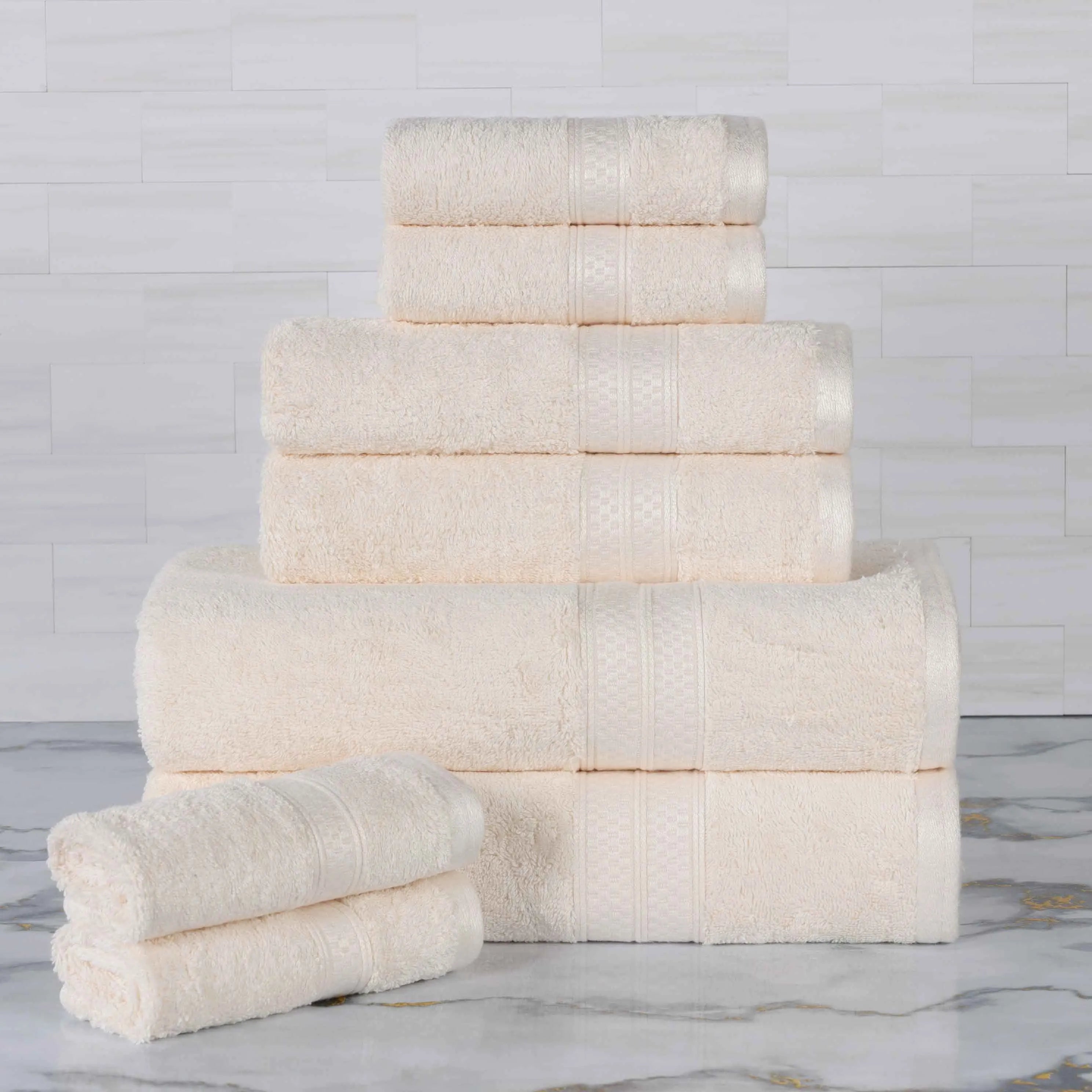 Ultra-Soft Rayon from Bamboo Cotton Blend 8 Piece Towel Set - Towel Set by Superior