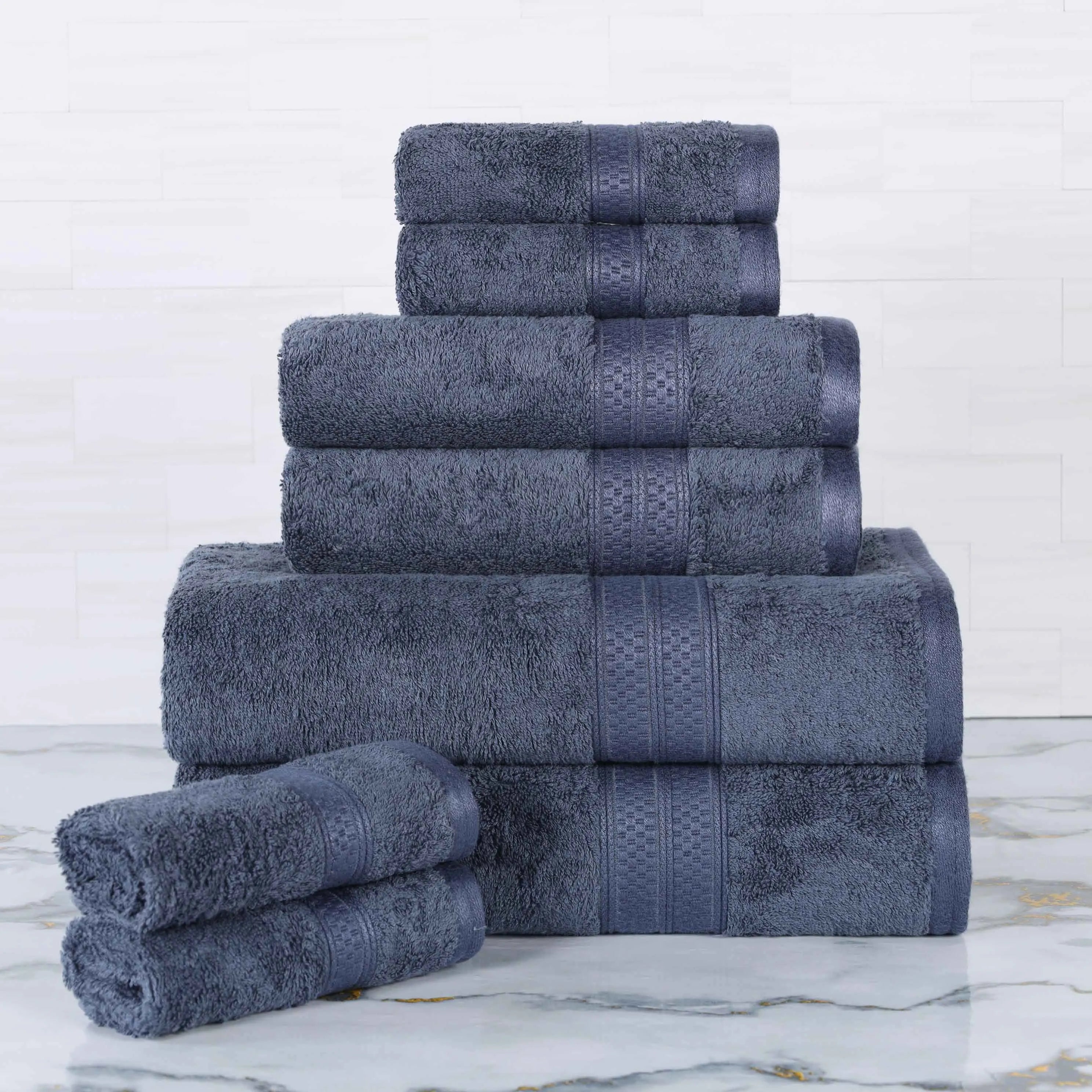 Ultra-Soft Rayon from Bamboo Cotton Blend 8 Piece Towel Set - Towel Set by Superior