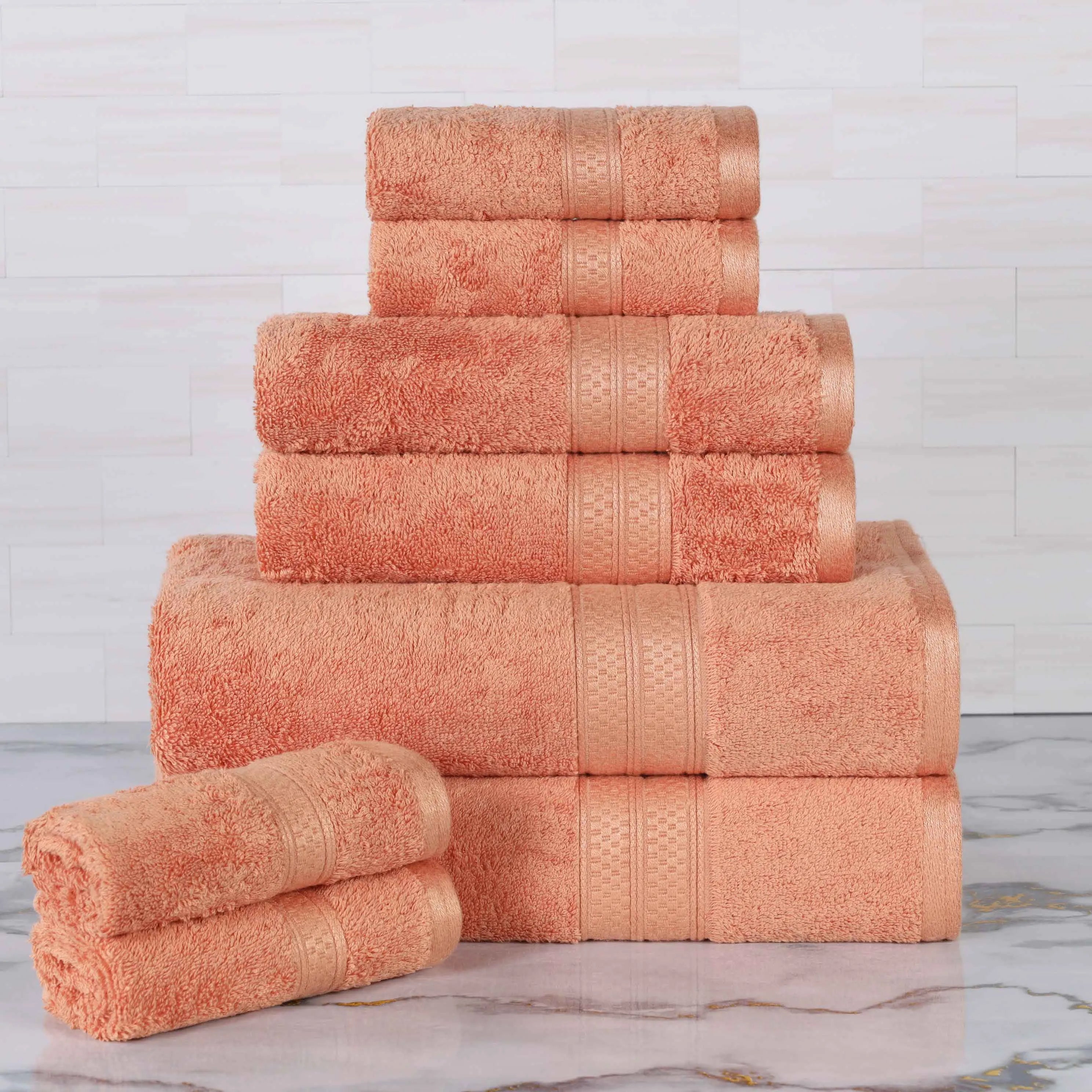 Ultra-Soft Rayon from Bamboo Cotton Blend 8 Piece Towel Set - Towel Set by Superior