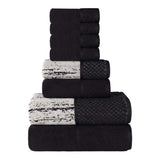 Lodi Cotton 8-Piece Bathroom Towel Set – Absorbent Mid-Weight Solids & Patterns