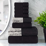 Lodi Cotton 8-Piece Bathroom Towel Set – Absorbent Mid-Weight Solids & Patterns