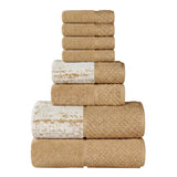 Lodi Cotton 8-Piece Bathroom Towel Set – Absorbent Mid-Weight Solids & Patterns