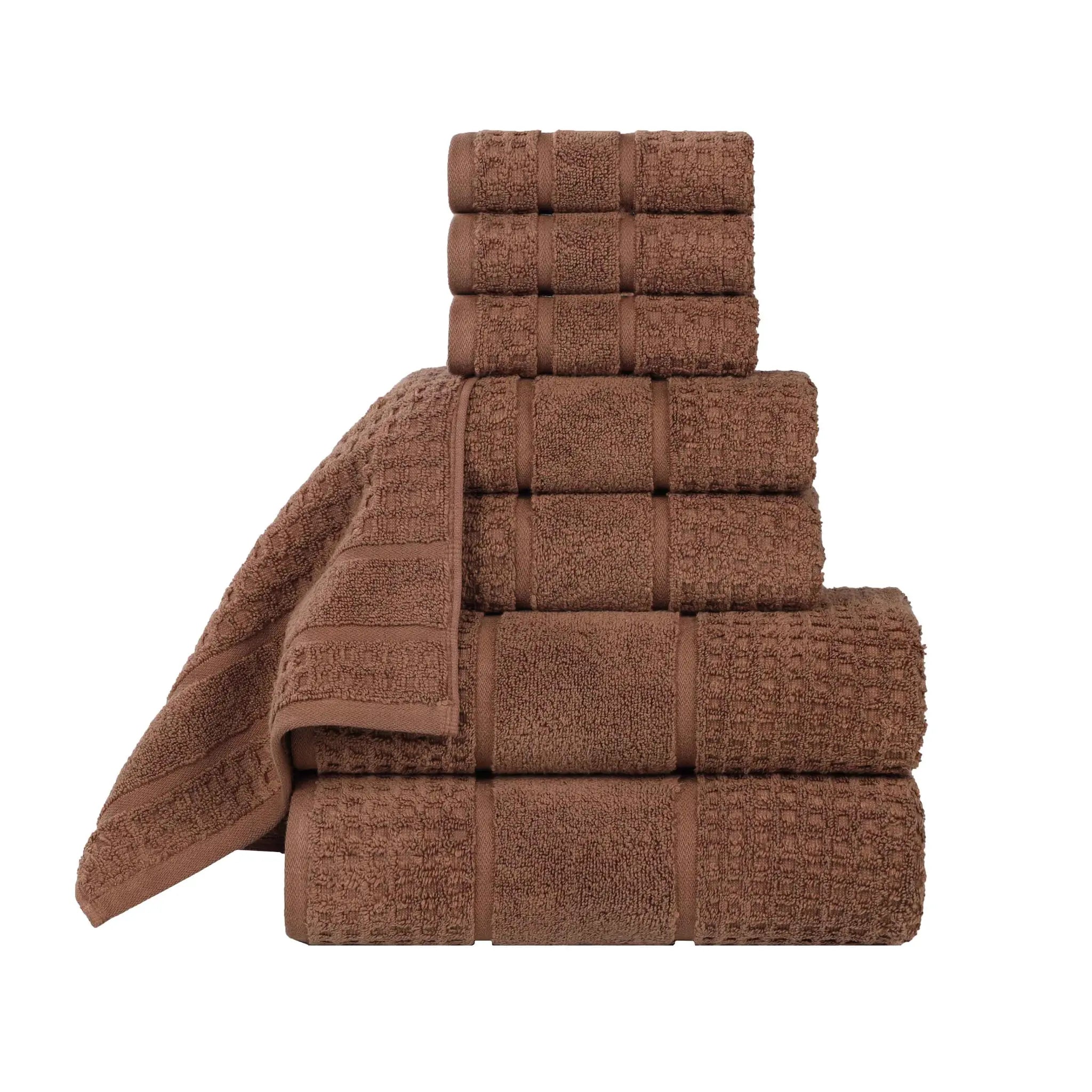Napa Zero Twist Cotton Solid Waffle Honeycomb 8 Piece Towel Set - Towel Set by Superior Brand