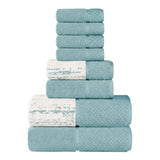 Lodi Cotton 8-Piece Bathroom Towel Set – Absorbent Mid-Weight Solids & Patterns