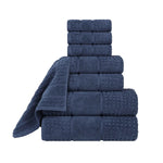 Napa Zero Twist Cotton Solid Waffle Honeycomb 8 Piece Towel Set - Towel Set by Superior Brand
