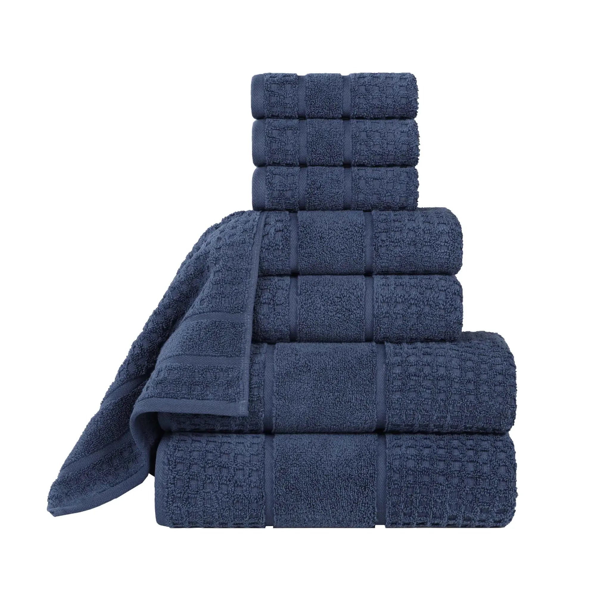 Napa Zero Twist Cotton Solid Waffle Honeycomb 8 Piece Towel Set - Towel Set by Superior Brand
