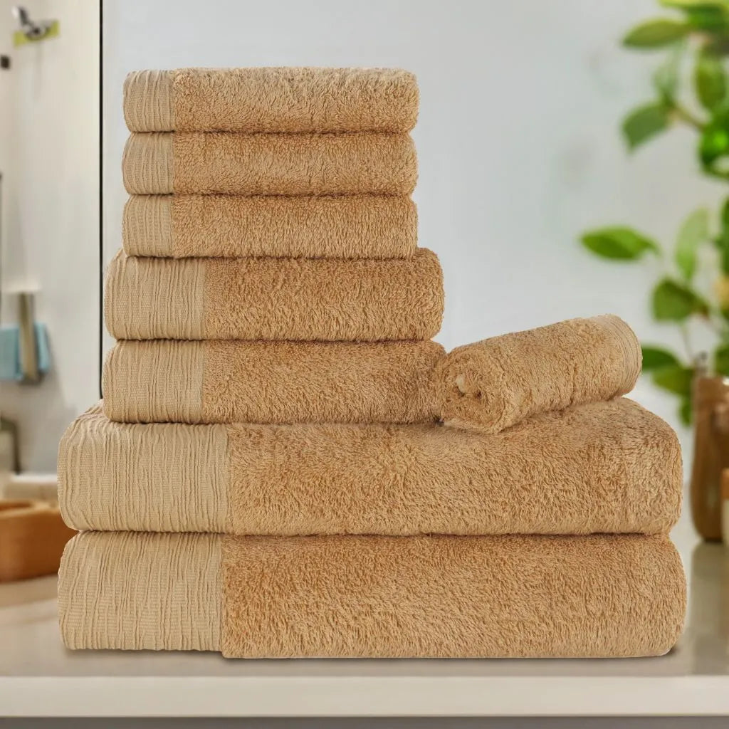 Rayon from Bamboo Eco-Friendly Fluffy Soft Solid 8 Piece Towel Set - Towel Set by Superior Brand