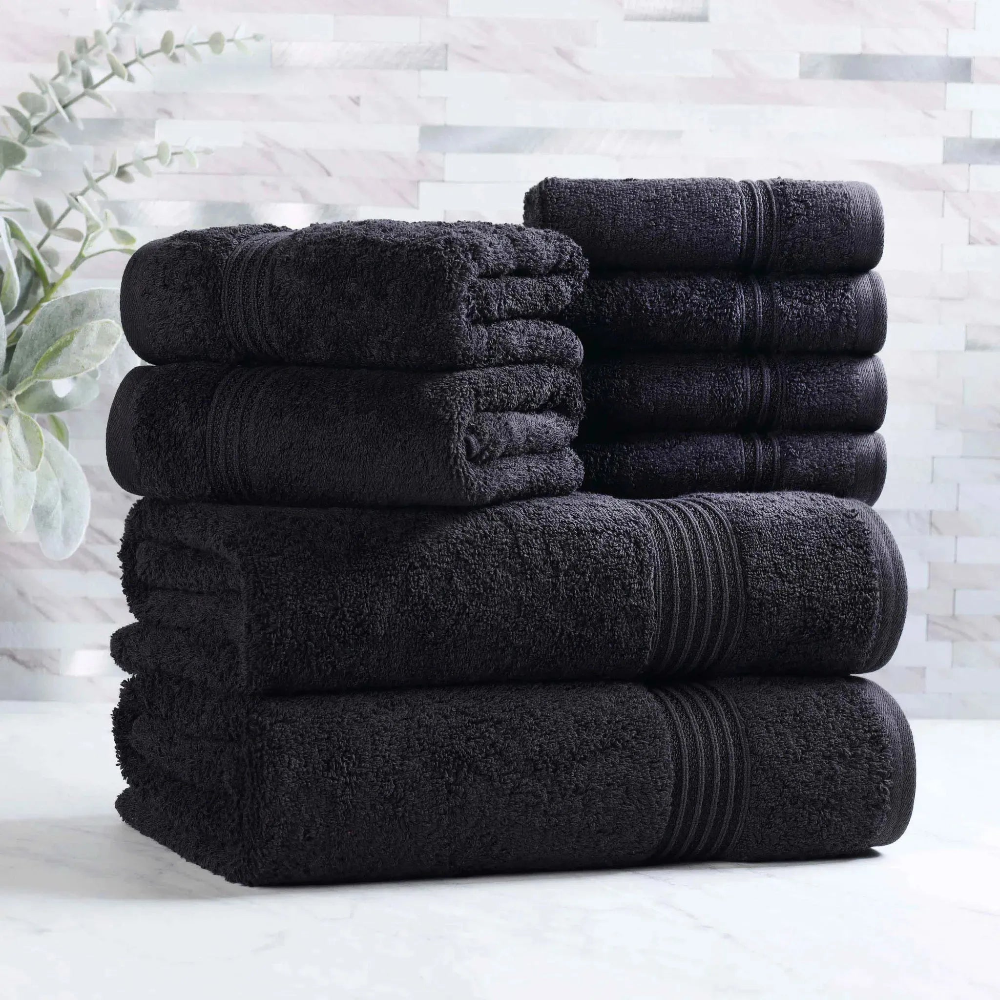 Egyptian Cotton Heritage Plush Towel Set 8 Piece - Egyptian Cotton Towel Set by Superior Brand