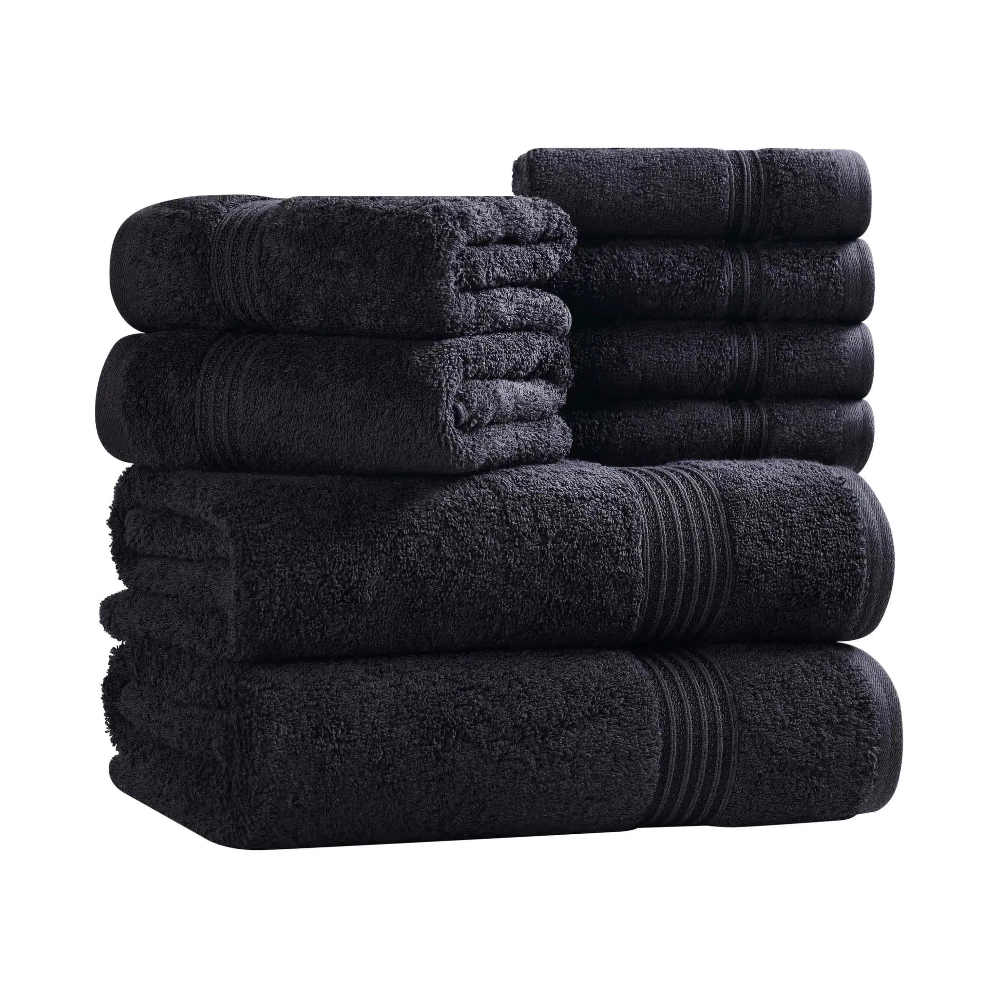 Egyptian Cotton Heritage Plush Towel Set 8 Piece - Egyptian Cotton Towel Set by Superior Brand