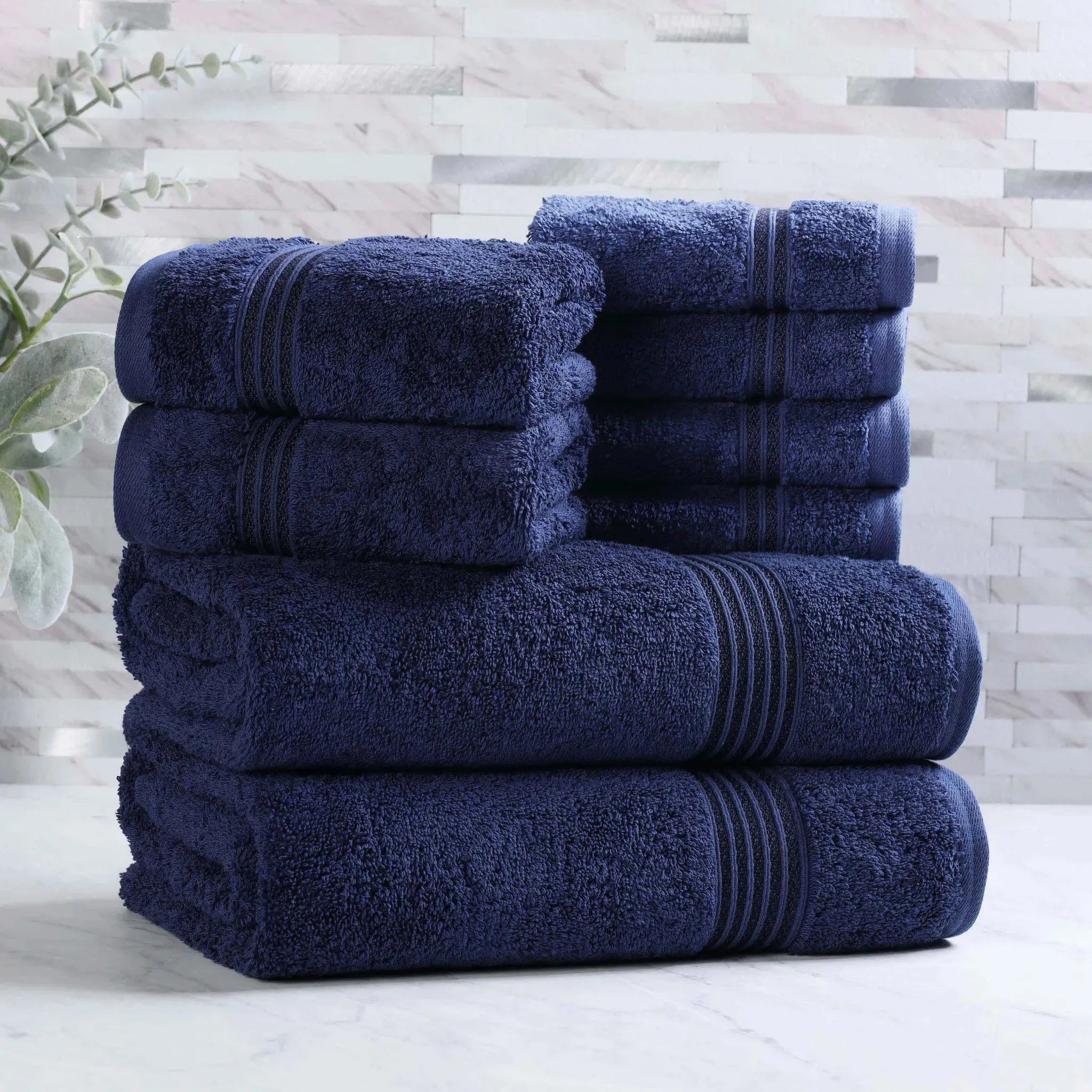 Egyptian Cotton Heritage Plush Towel Set 8 Piece - Egyptian Cotton Towel Set by Superior Brand