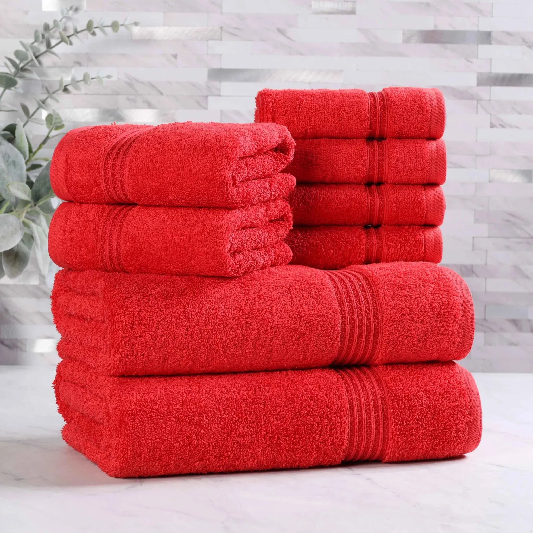 Egyptian Cotton Heritage Plush Towel Set 8 Piece - Egyptian Cotton Towel Set by Superior Brand