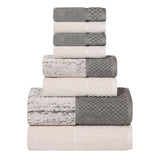 Lodi Cotton 8-Piece Bathroom Towel Set – Absorbent Mid-Weight Solids & Patterns