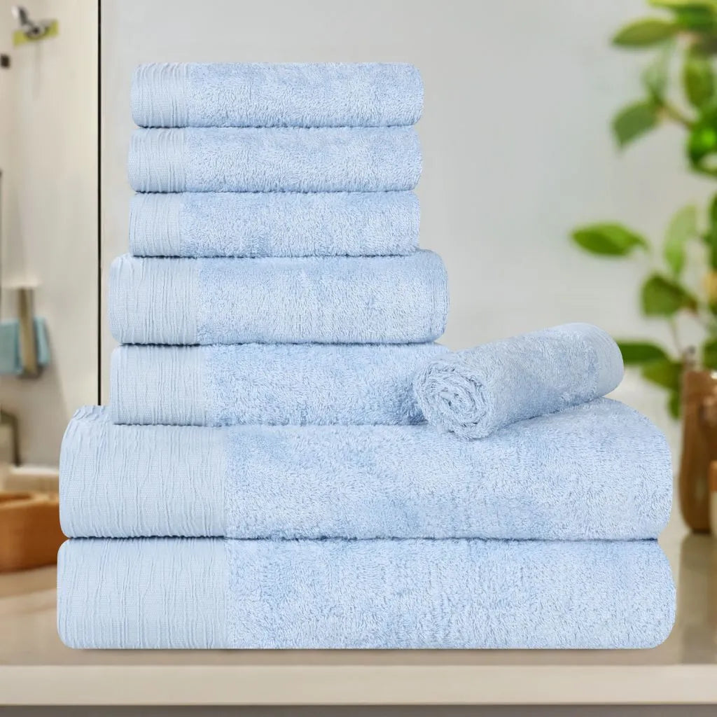 Rayon from Bamboo Eco-Friendly Fluffy Soft Solid 8 Piece Towel Set - Towel Set by Superior Brand