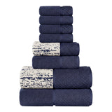 Lodi Cotton 8-Piece Bathroom Towel Set – Absorbent Mid-Weight Solids & Patterns