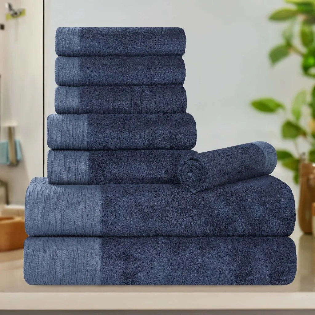 Rayon from Bamboo Eco-Friendly Fluffy Soft Solid 8 Piece Towel Set - Towel Set by Superior Brand