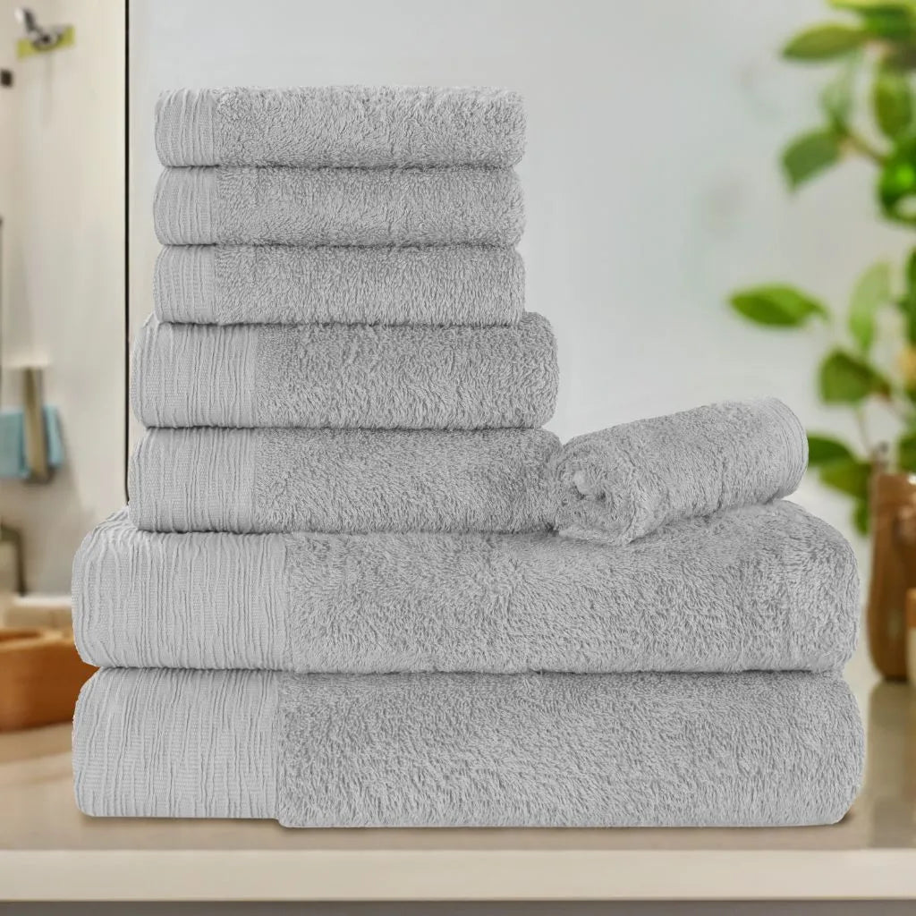 Rayon from Bamboo Eco-Friendly Fluffy Soft Solid 8 Piece Towel Set - Towel Set by Superior Brand