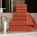 Napa Zero Twist Cotton Solid Waffle Honeycomb 8 Piece Towel Set - Towel Set by Superior Brand