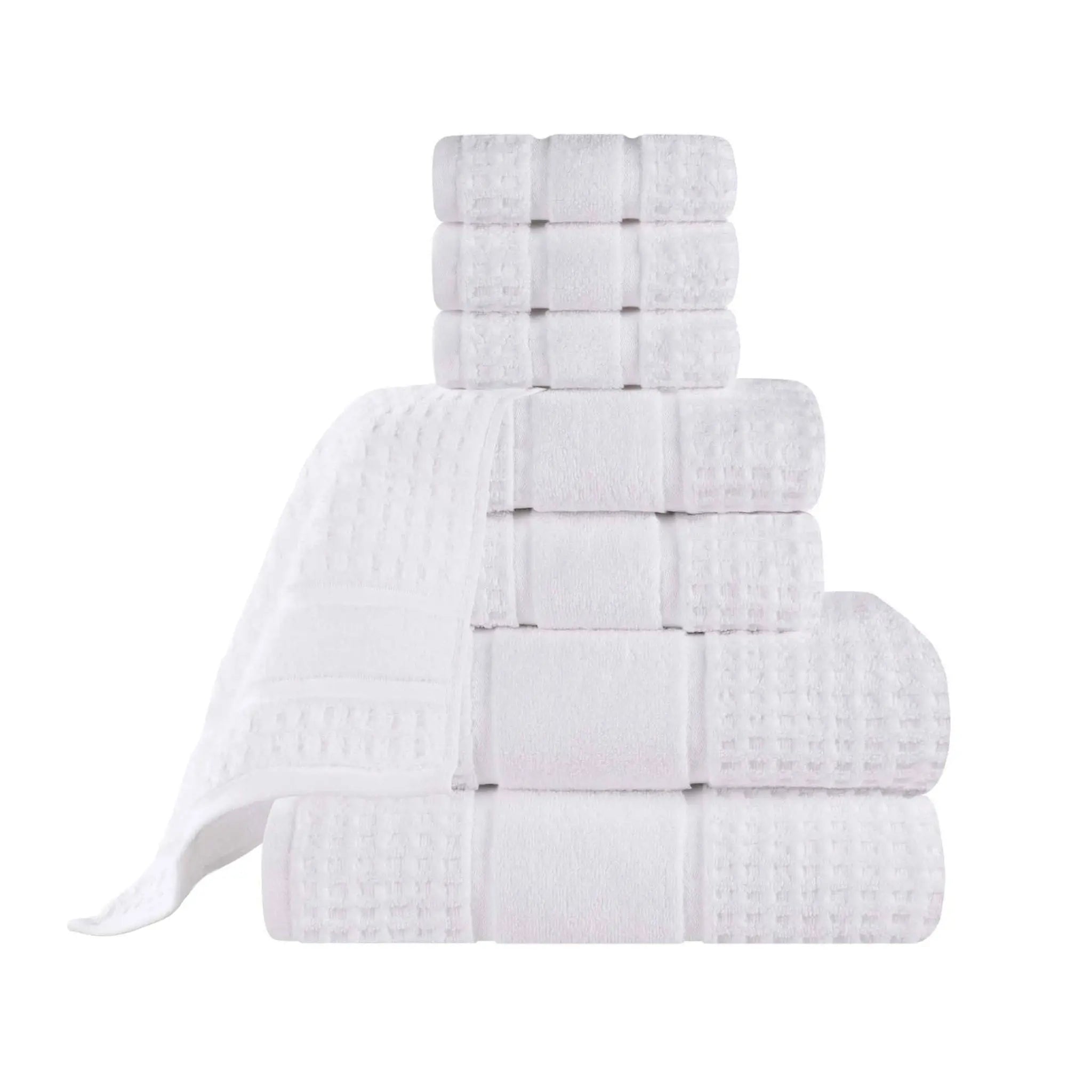 Napa Zero Twist Cotton Solid Waffle Honeycomb 8 Piece Towel Set - Towel Set by Superior Brand