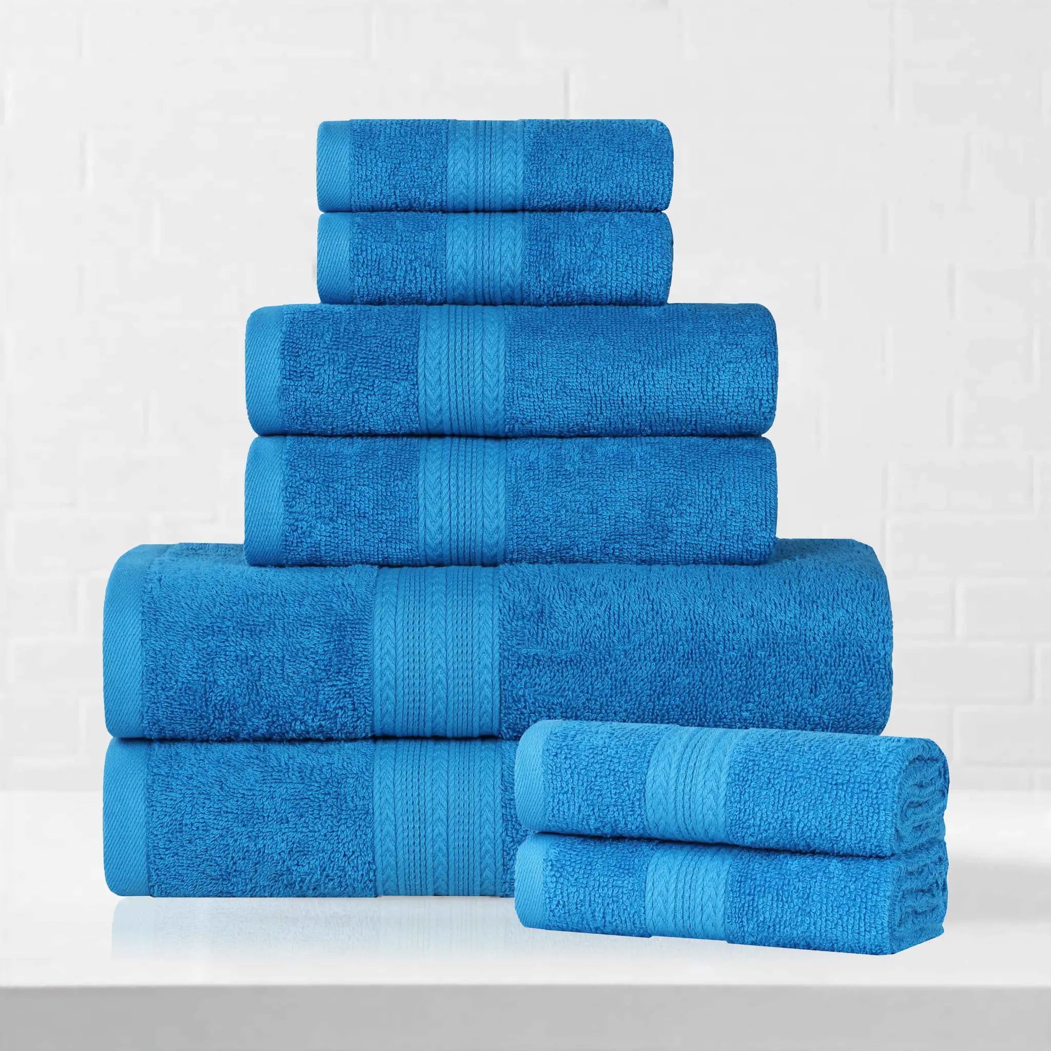 Eco-Friendly Ringspun Cotton Towel Set 8-Piece - Towel Set by Superior Brand