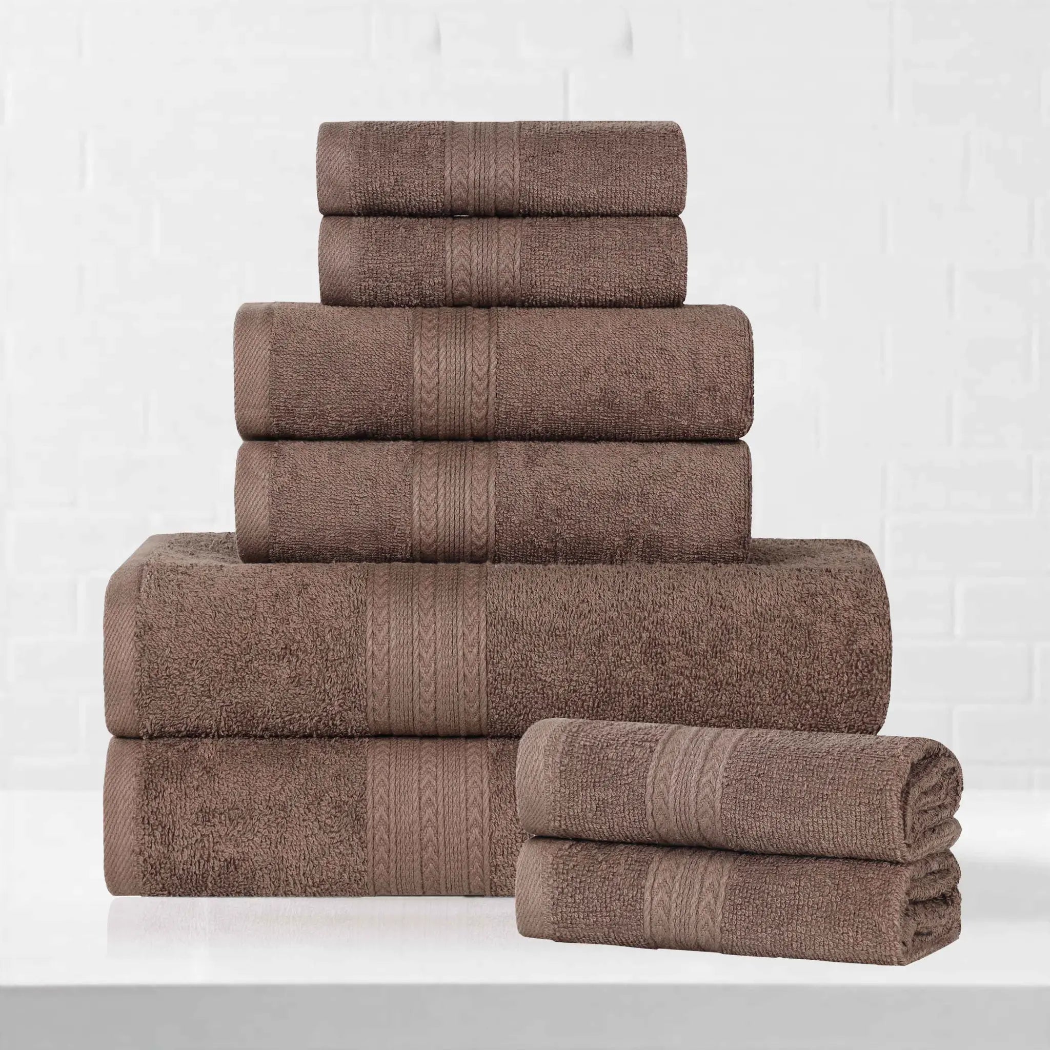 Eco-Friendly Ringspun Cotton Towel Set 8-Piece - Towel Set by Superior Brand