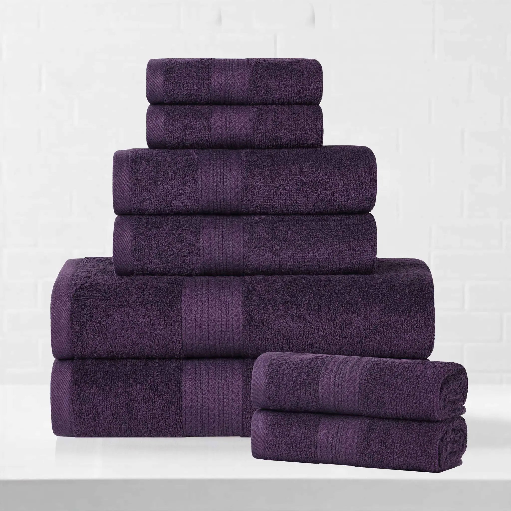 Eco-Friendly Ringspun Cotton Towel Set 8-Piece - Towel Set by Superior Brand