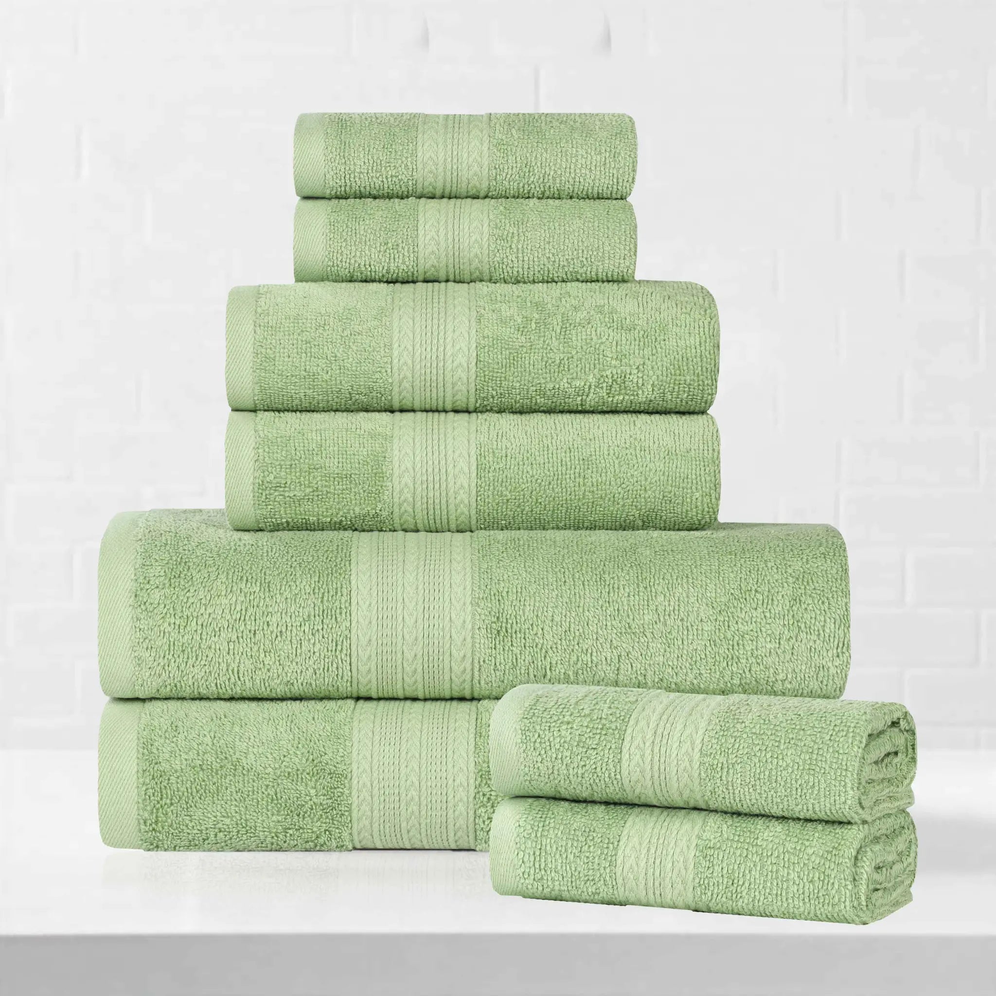 Eco-Friendly Ringspun Cotton Towel Set 8-Piece - Towel Set by Superior Brand