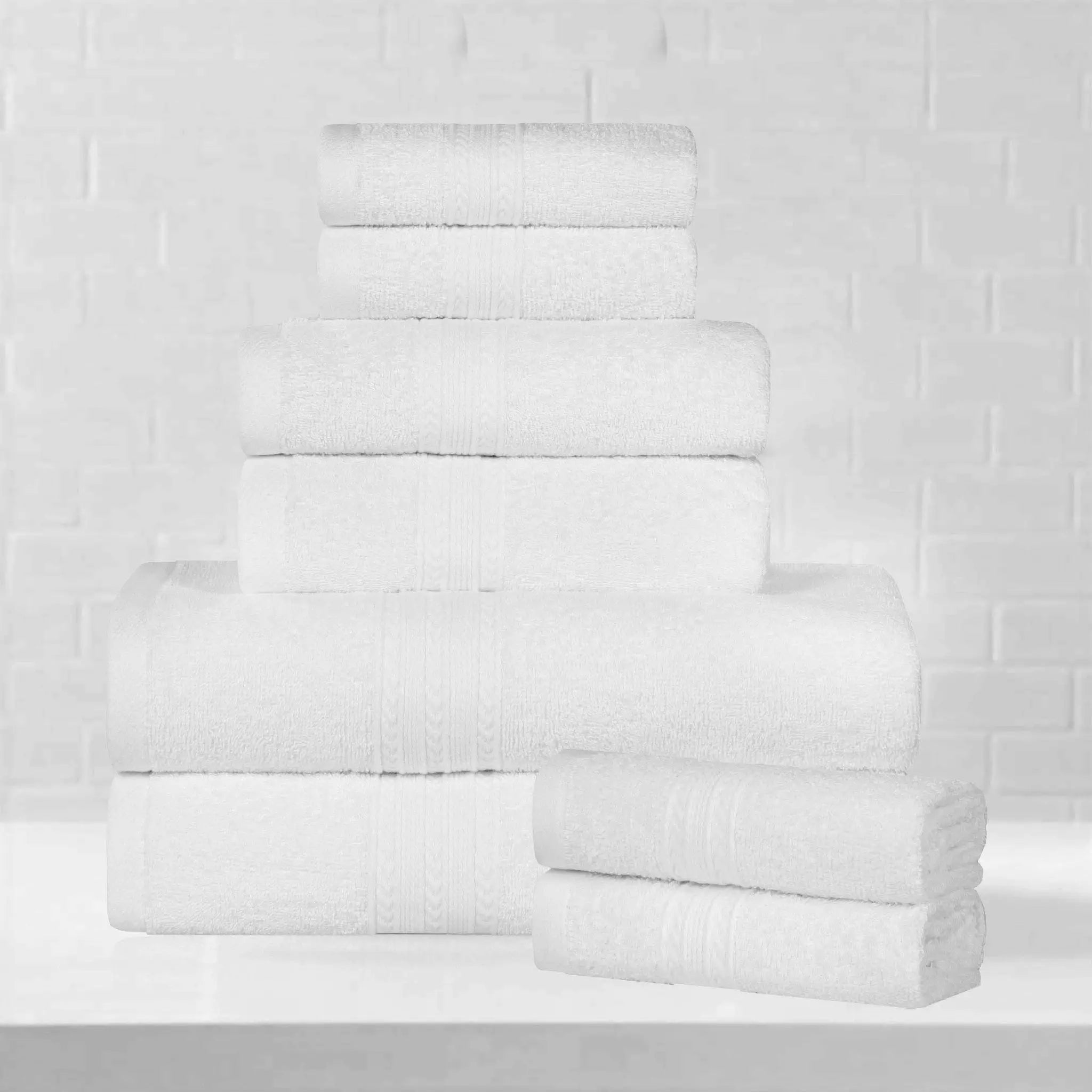 Eco-Friendly Ringspun Cotton Towel Set 8-Piece - Towel Set by Superior Brand