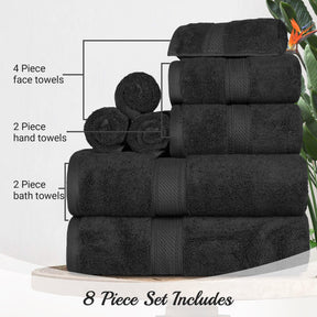 Egyptian Cotton Heavyweight 8 Piece Towel Set