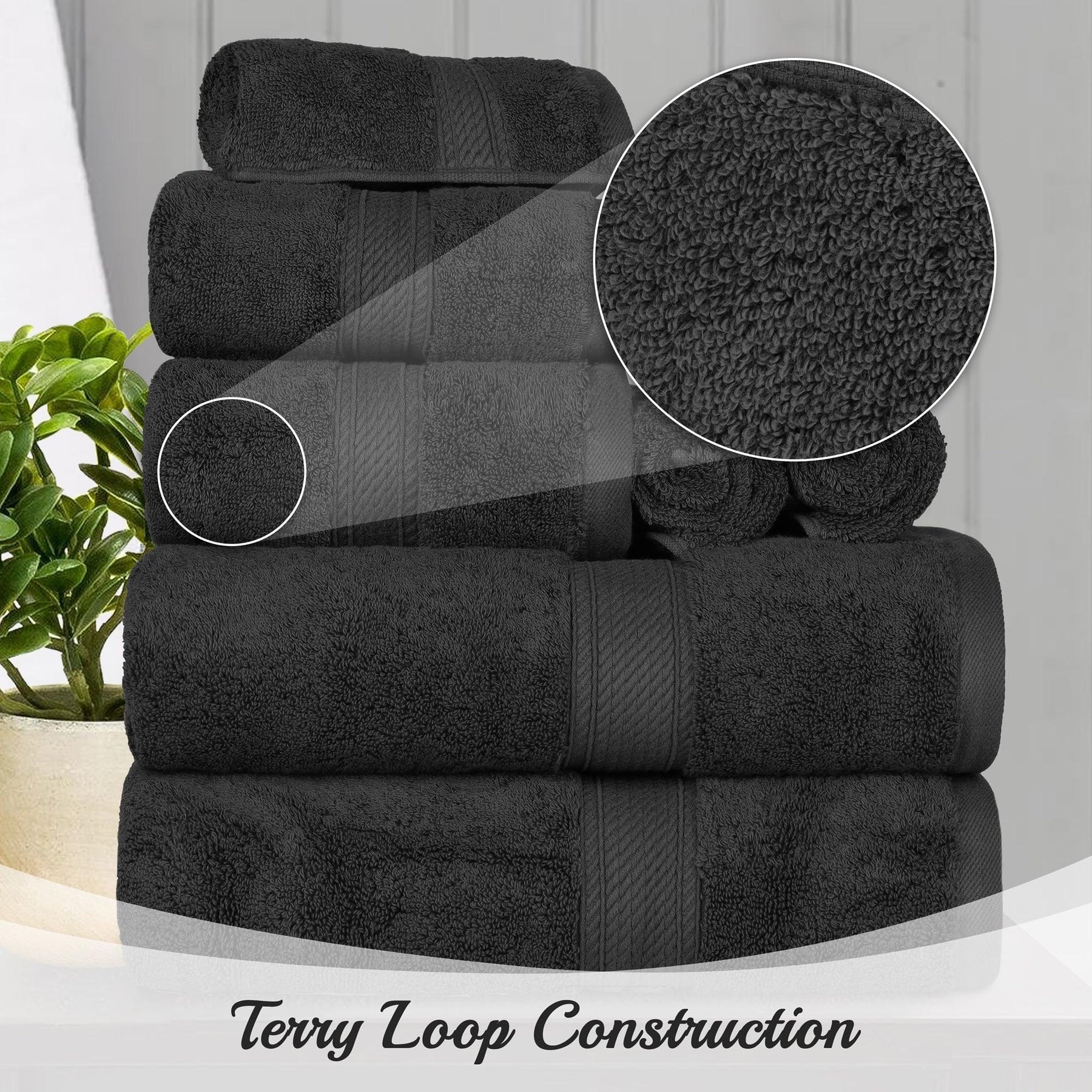 Egyptian Cotton Heavyweight 8 Piece Towel Set