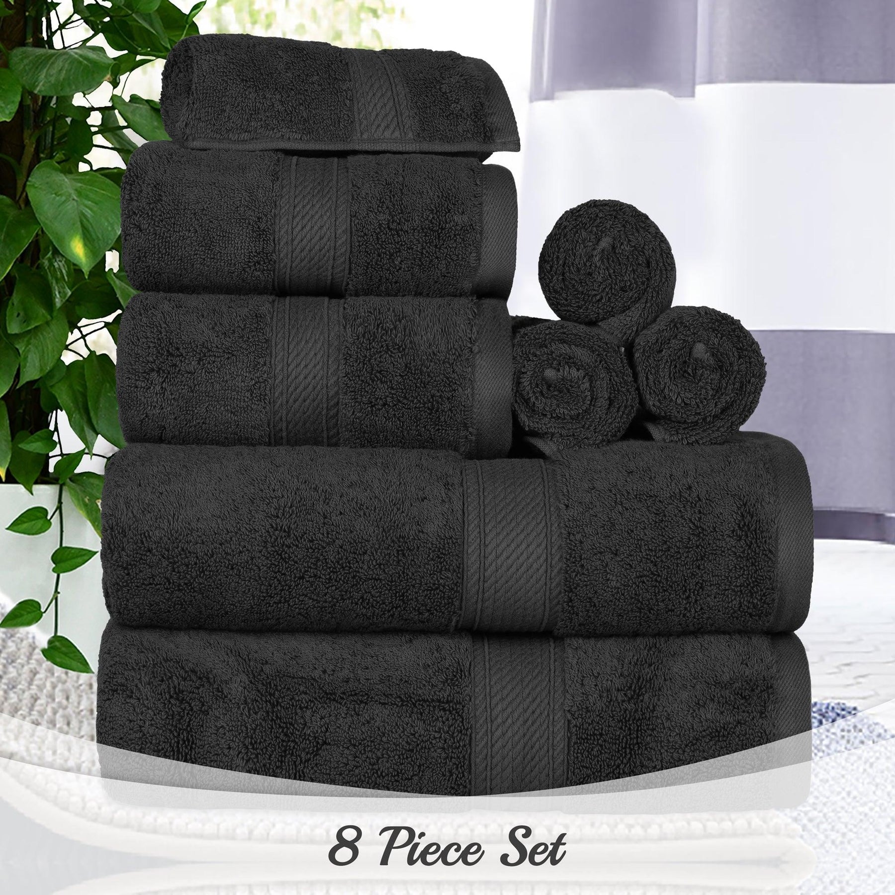 Egyptian Cotton Heavyweight 8 Piece Towel Set