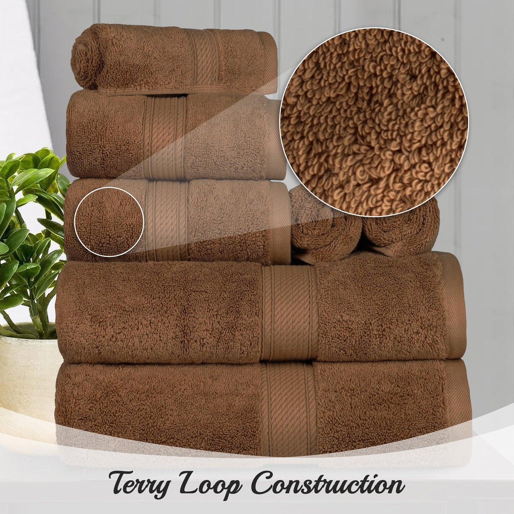 Egyptian Cotton Heavyweight 8 Piece Towel Set