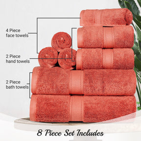 Egyptian Cotton Heavyweight 8 Piece Towel Set